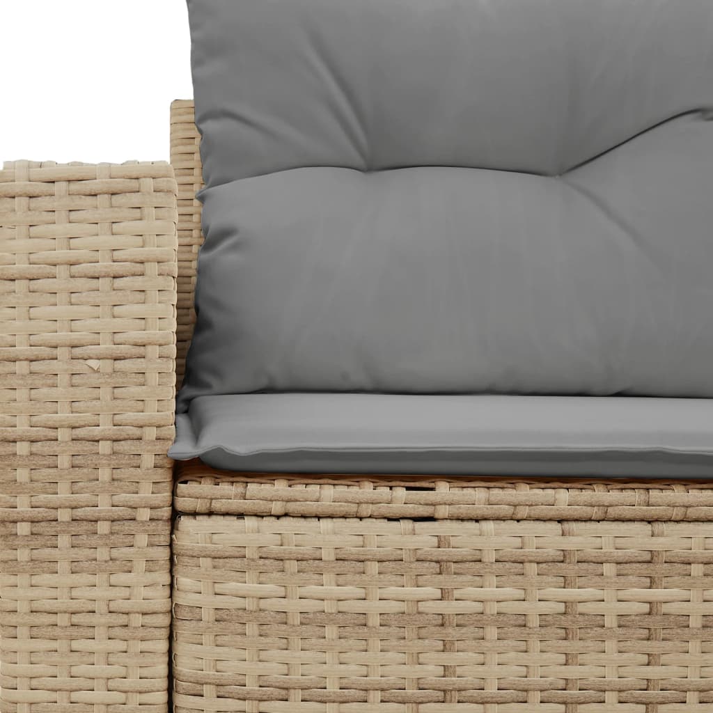 vidaXL Canapé de jardin 2 places avec coussins en résine tressée beige
