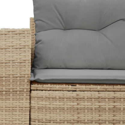 vidaXL Canapé de jardin 2 places avec coussins en résine tressée beige
