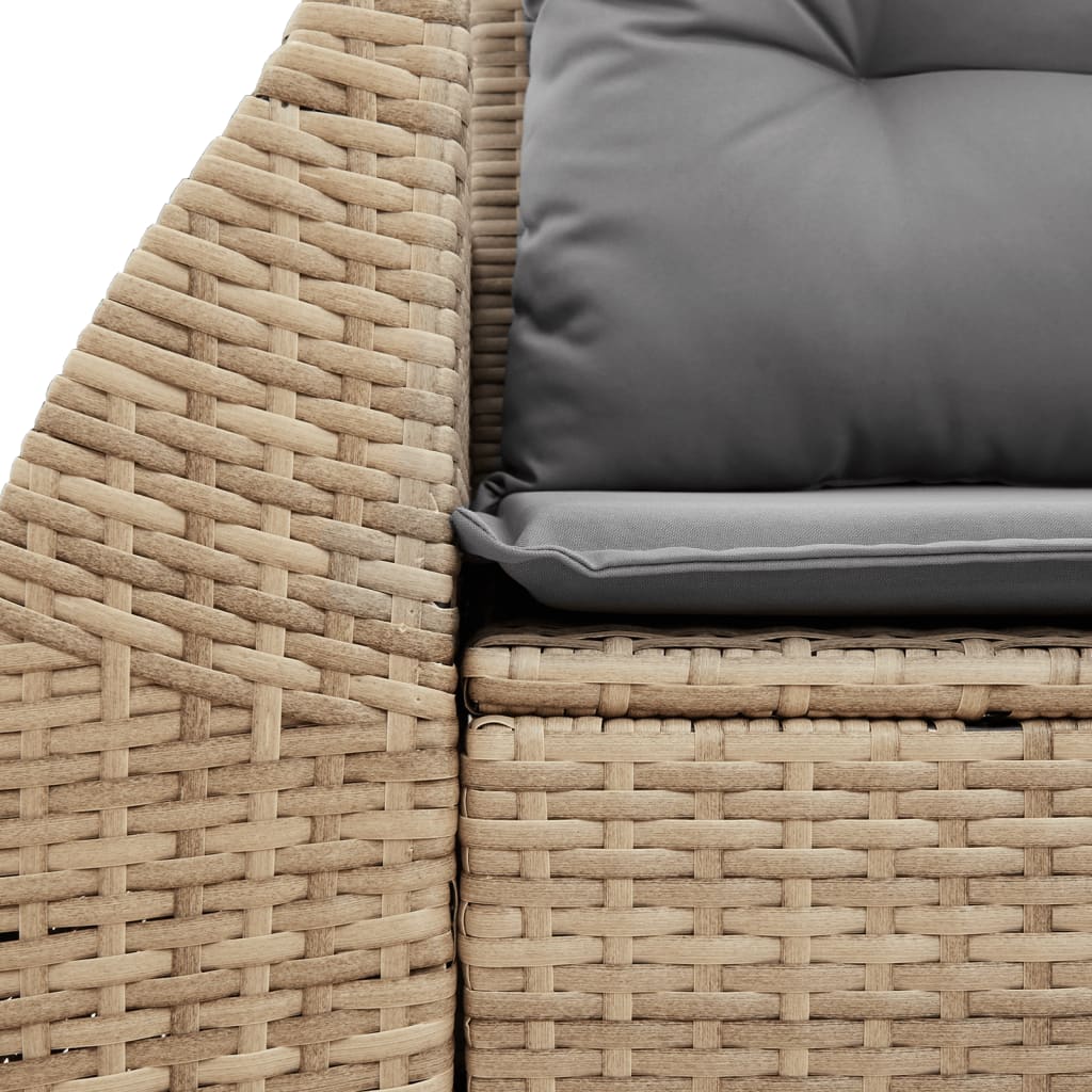 vidaXL Canapé de jardin 2 places avec coussins en résine tressée beige