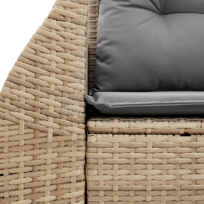 vidaXL Canapé de jardin 2 places avec coussins en résine tressée beige