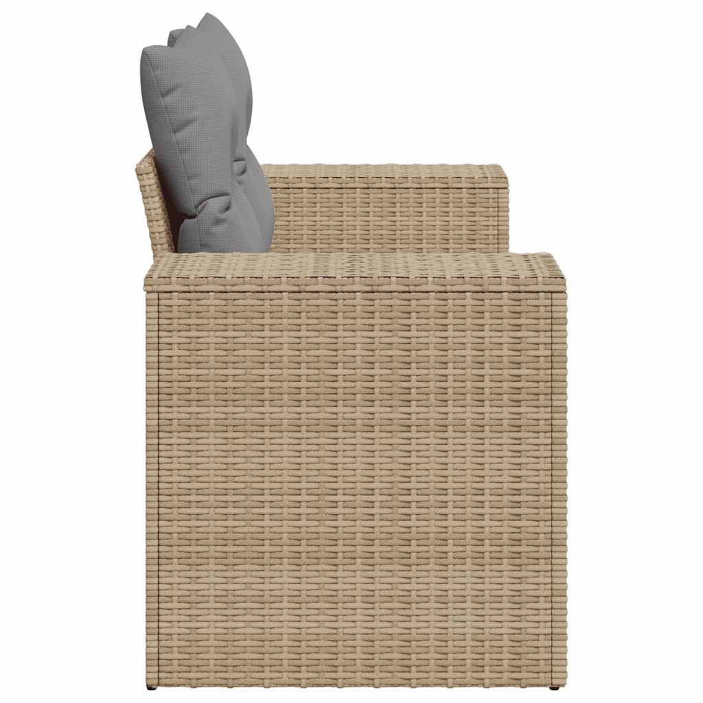 vidaXL Canapé de jardin 2 places avec coussins en résine tressée beige