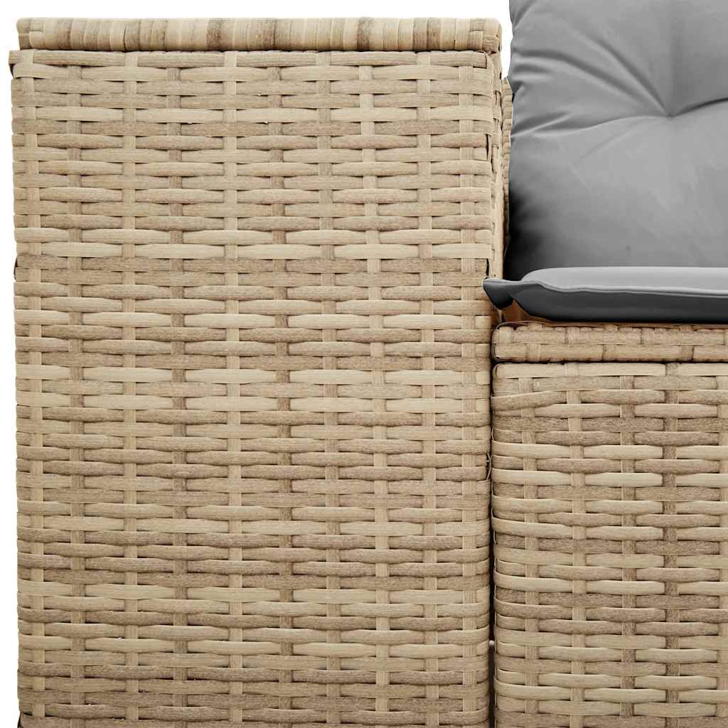vidaXL Canapé de jardin 2 places avec coussins en résine tressée beige