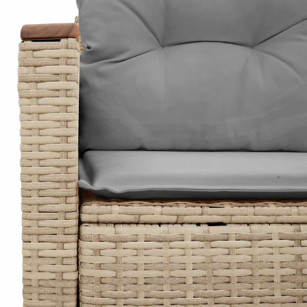 vidaXL Canapé de jardin 2 places avec coussins en résine tressée beige
