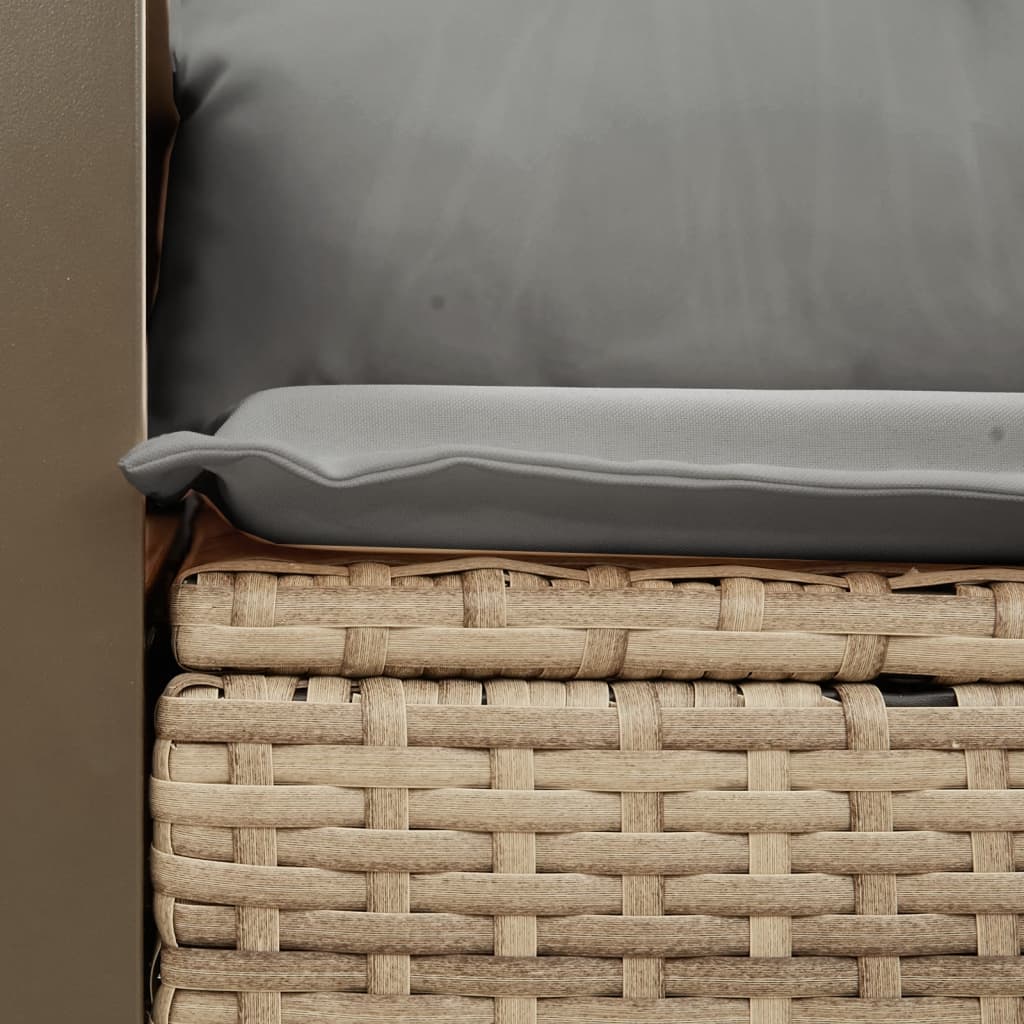 vidaXL Canapé de jardin 2 places avec coussins en résine tressée beige