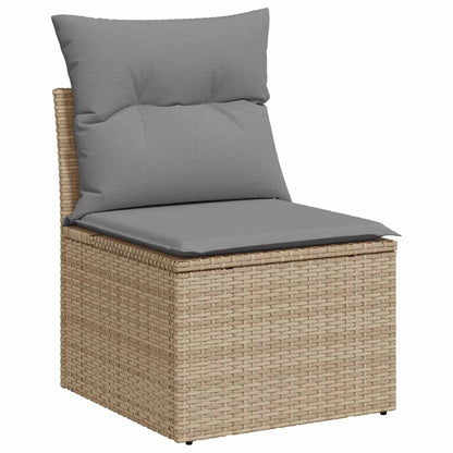vidaXL Fauteuil de jardin sans accoudoirs avec coussin Beige Poly Rotin