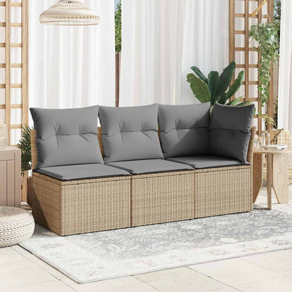 vidaXL Fauteuil de jardin sans accoudoirs avec coussin Beige Poly Rotin