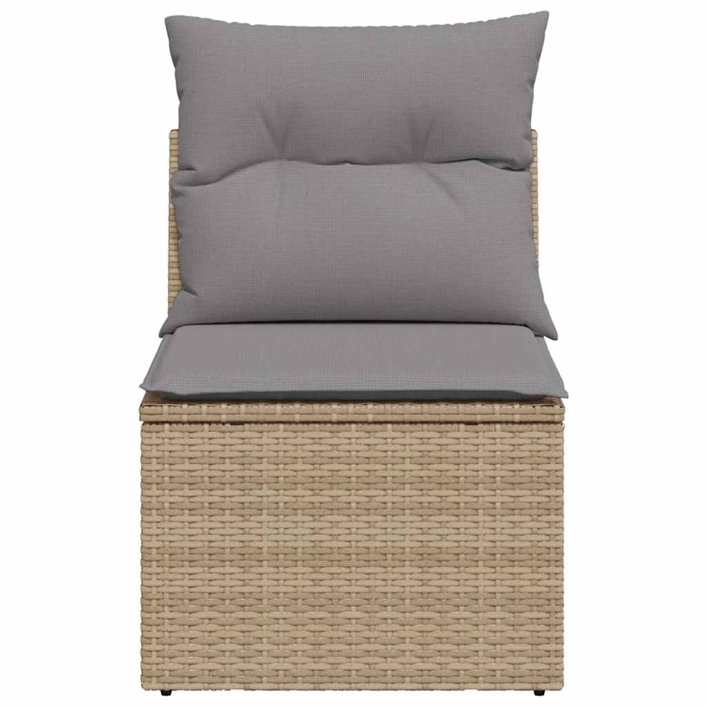 vidaXL Fauteuil de jardin sans accoudoirs avec coussin Beige Poly Rotin