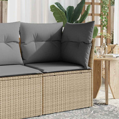 vidaXL Fauteuil de jardin sans accoudoirs avec coussin Beige Poly Rotin