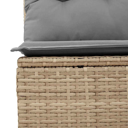 vidaXL Canapé d'angle de jardin avec coussins Beige Rotin PE