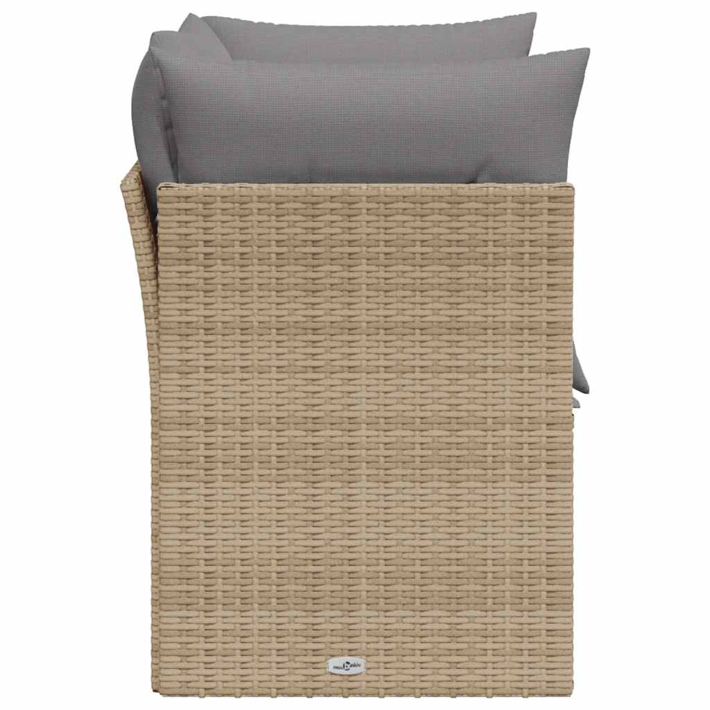 vidaXL Canapé de jardin 2 places avec coussins en résine tressée beige