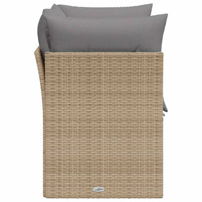 vidaXL Canapé de jardin 2 places avec coussins en résine tressée beige