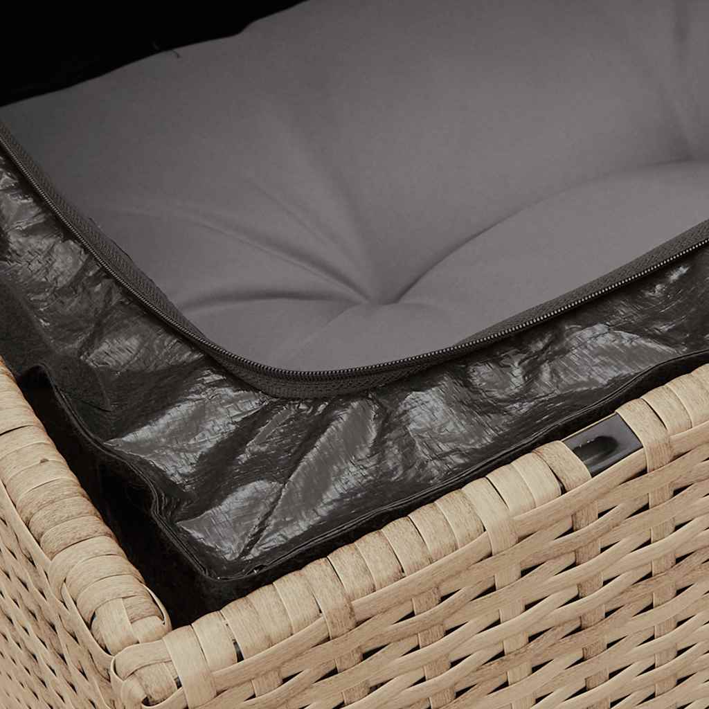 vidaXL Canapé de jardin 2 places avec coussins en résine tressée beige