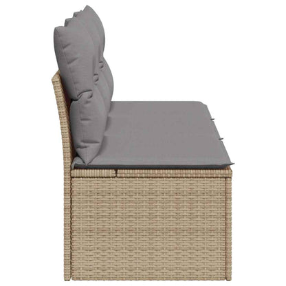 vidaXL Canapé de jardin 3 places avec coussins en résine tressée beige