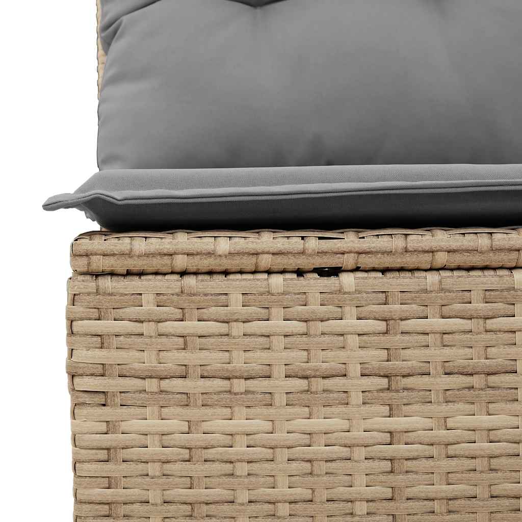 vidaXL Canapé de jardin 3 places avec coussins en résine tressée beige