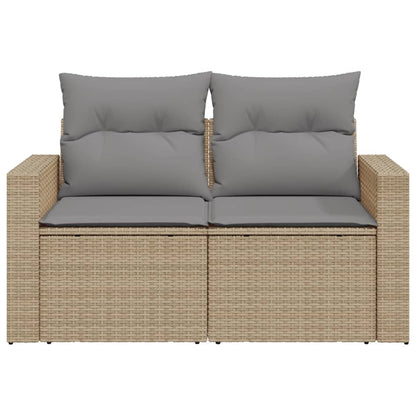 vidaXL Canapé de jardin 2 places avec coussins en résine tressée beige