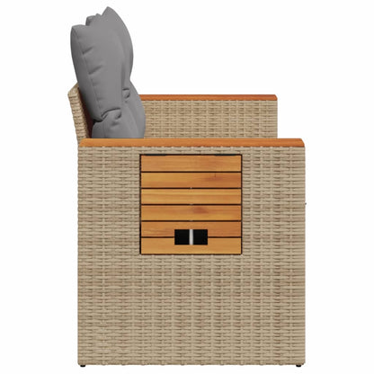 vidaXL Canapé de jardin 2 places avec coussins en résine tressée beige