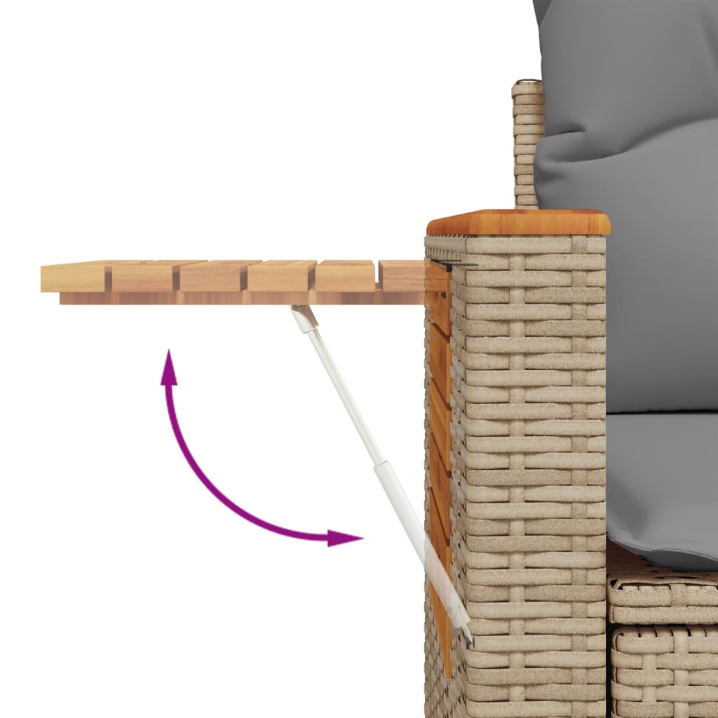 vidaXL Canapé de jardin 2 places avec coussins en résine tressée beige