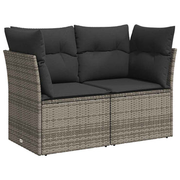 vidaXL Canapé de jardin 2 places avec coussins Gris résine tressée