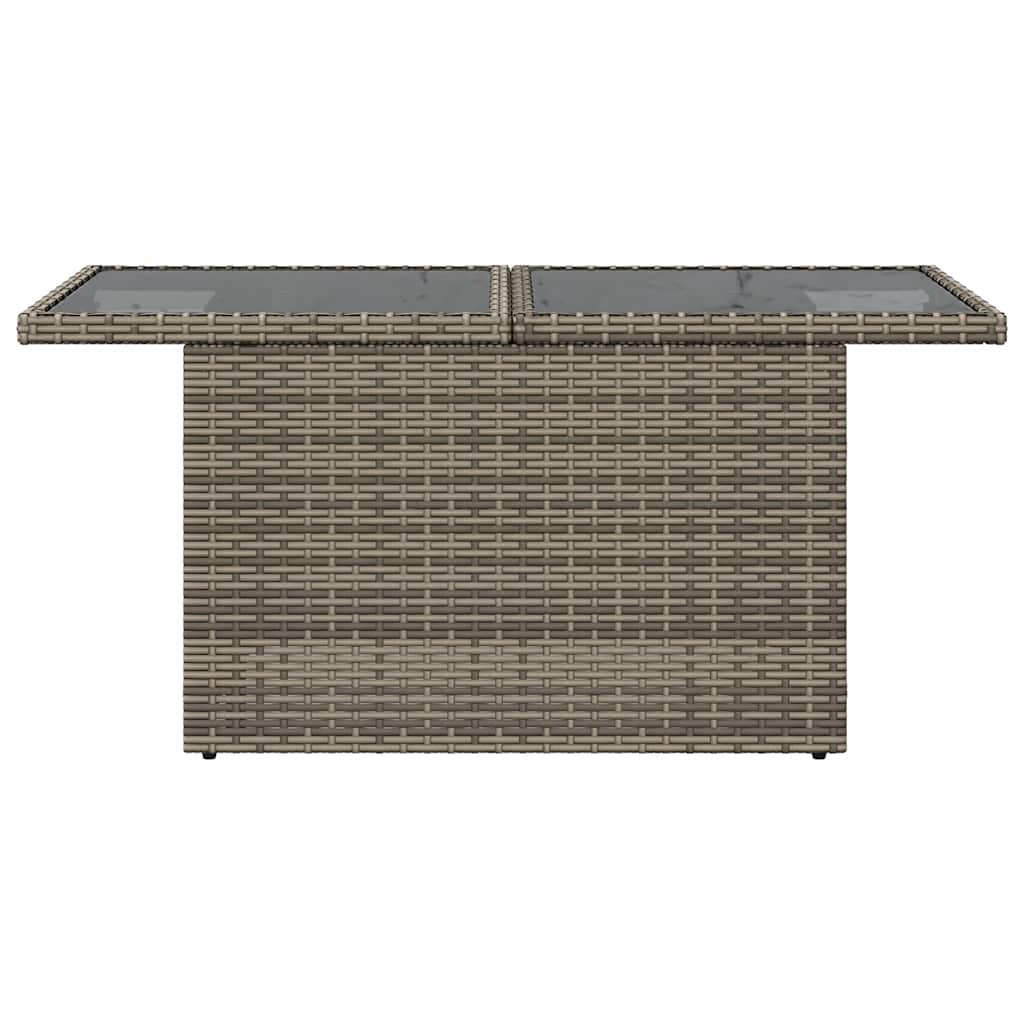 vidaXL Gartentisch mit Glasplatte Grau 100x55x73 cm Poly Rattan