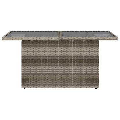 vidaXL Gartentisch mit Glasplatte Grau 100x55x73 cm Poly Rattan