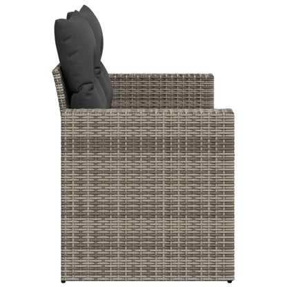 vidaXL Canapé de jardin 2 places avec coussins Gris résine tressée