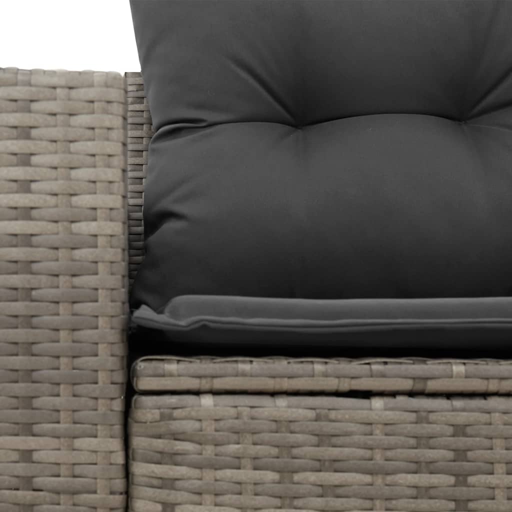 vidaXL Canapé de jardin 2 places avec coussins Gris résine tressée