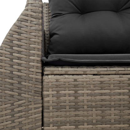 vidaXL Canapé de jardin 2 places avec coussins Gris résine tressée