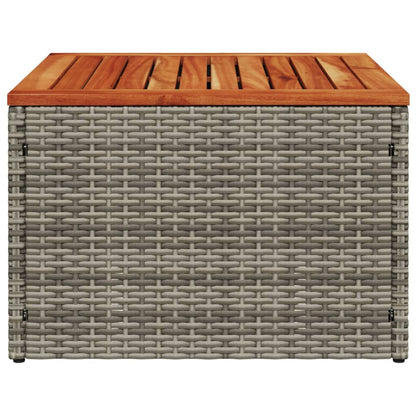 vidaXL Gartentisch Grau 55x55x37 cm Poly Rattan und Akazienholz