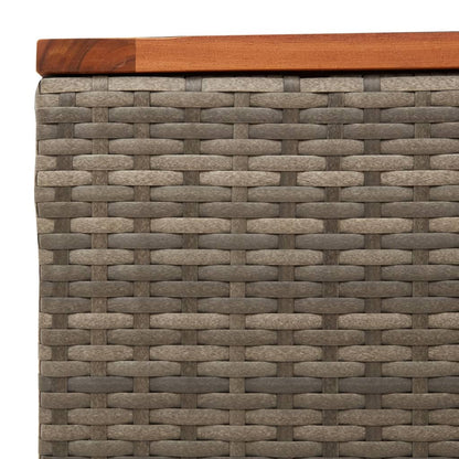 vidaXL Gartentisch Grau 55x55x37 cm Poly Rattan und Akazienholz