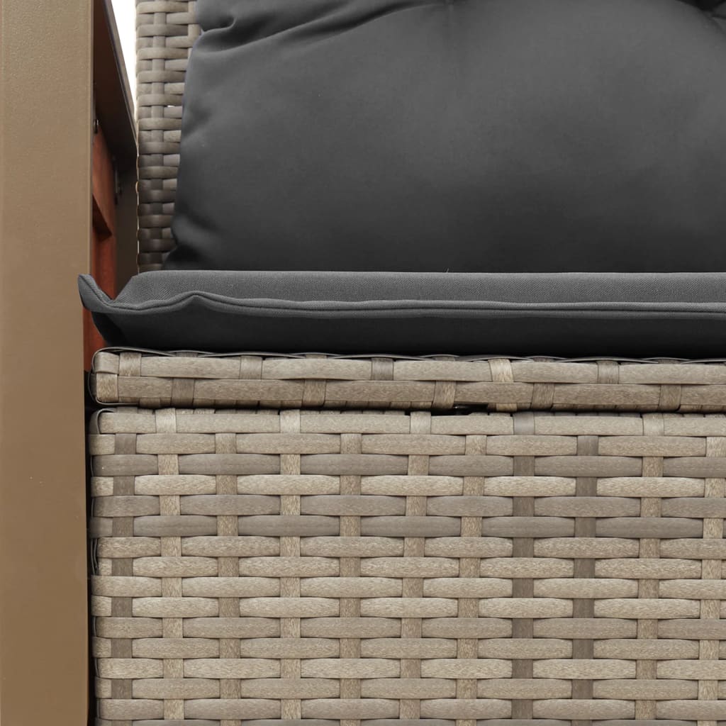 vidaXL Canapé de jardin 2 places avec coussins Gris résine tressée
