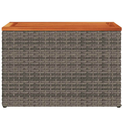 vidaXL Garten-Beistelltische 2 Stk. Grau 55x34x37cm Poly Rattan Holz