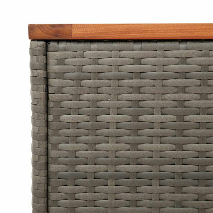 vidaXL Garten-Beistelltische 2 Stk. Grau 55x34x37cm Poly Rattan Holz