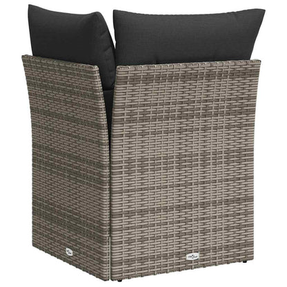 vidaXL Garten-Ecksofa mit Kissen Grau Poly Rattan