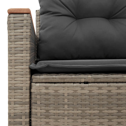 vidaXL Canapé de jardin 2 places avec coussins Gris résine tressée