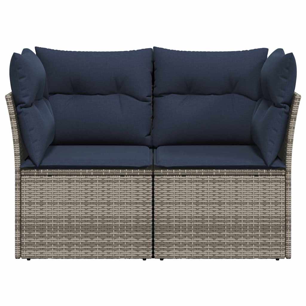 | Gartensofa | mit Kissen Grau 124 x 62 x 69cm Poly-Rattan