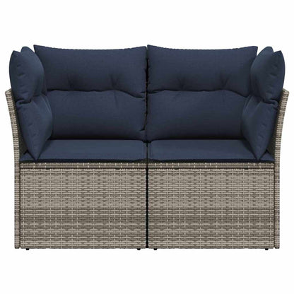 | Gartensofa | mit Kissen Grau 124 x 62 x 69cm Poly-Rattan