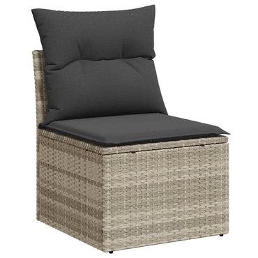 vidaXL Canapé de jardin sans accoudoirs avec coussins Gris clair résine tressée