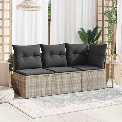 vidaXL Canapé de jardin sans accoudoirs avec coussins Gris clair résine tressée