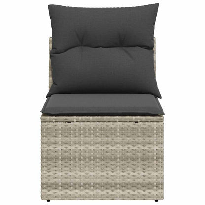 vidaXL Canapé de jardin sans accoudoirs avec coussins Gris clair résine tressée