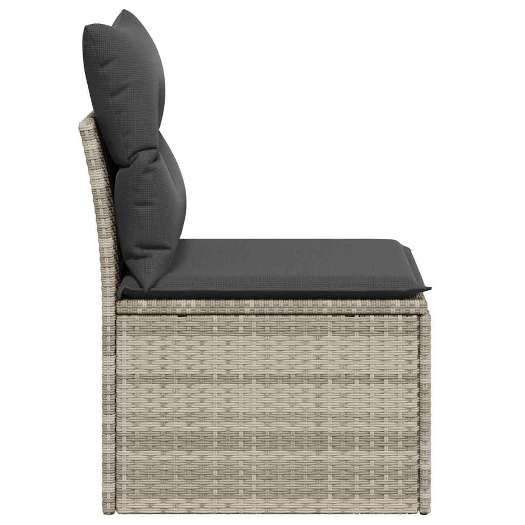vidaXL Canapé de jardin sans accoudoirs avec coussins Gris clair résine tressée