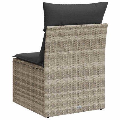 vidaXL Canapé de jardin sans accoudoirs avec coussins Gris clair résine tressée