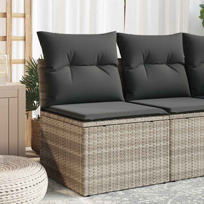 vidaXL Canapé de jardin sans accoudoirs avec coussins Gris clair résine tressée