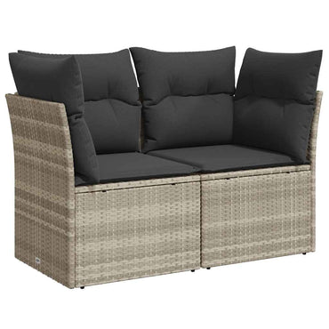 vidaXL Canapé de jardin 2 places avec coussins Gris clair résine tressée