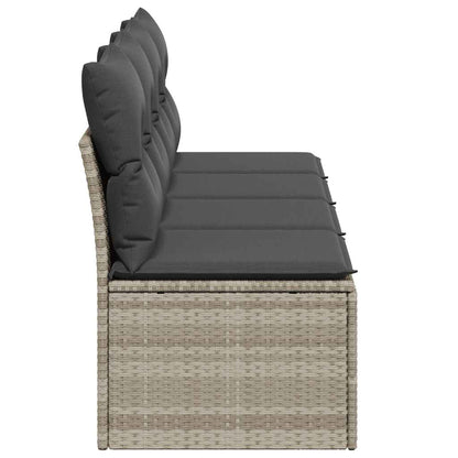 vidaXL Canapé de jardin 4 places avec coussins gris clair en résine tressée