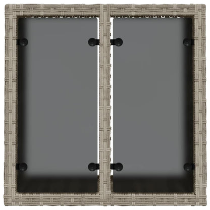 vidaXL Gartentisch mit Glasplatte Hellgrau 55x55x37 cm Poly Rattan