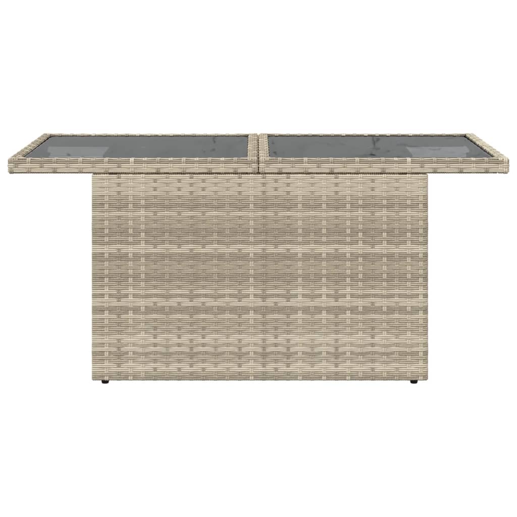 vidaXL Gartentisch mit Glasplatte Hellgrau 100x55x73 cm Poly Rattan