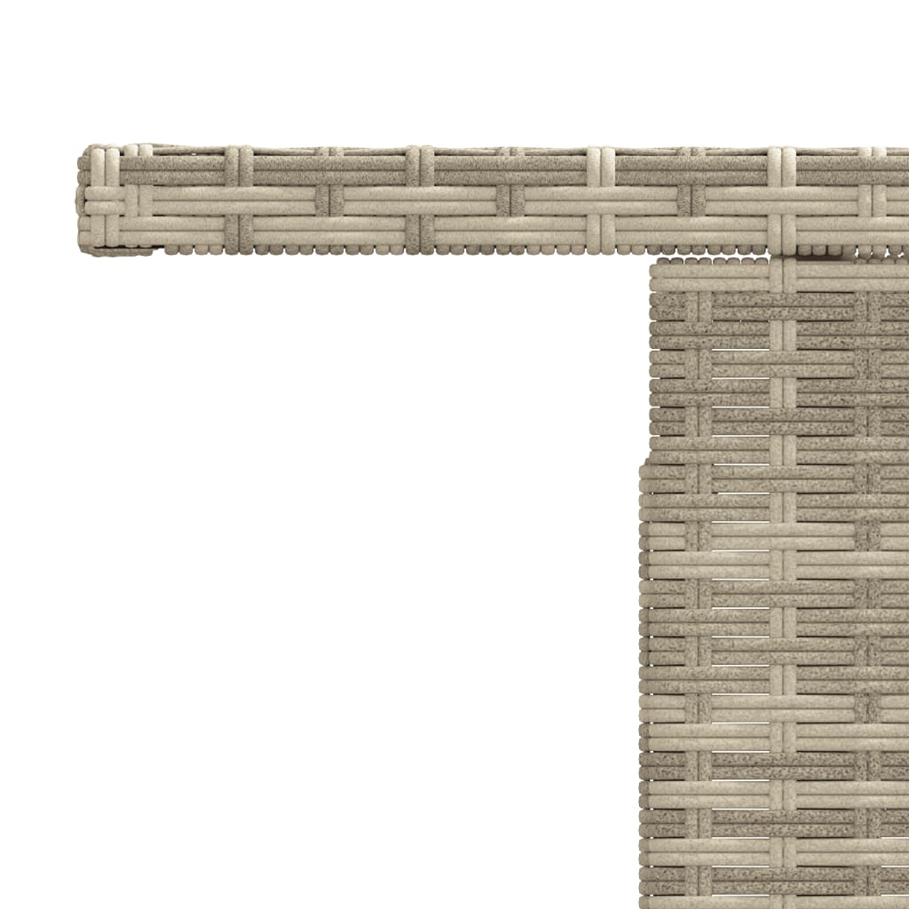 vidaXL Gartentisch mit Glasplatte Hellgrau 100x55x73 cm Poly Rattan