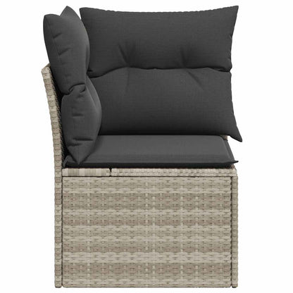 vidaXL Canapé d'angle de jardin avec coussins Gris clair Résine tressée