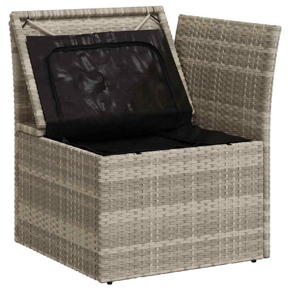 vidaXL Canapé d'angle de jardin avec coussins Gris clair Résine tressée