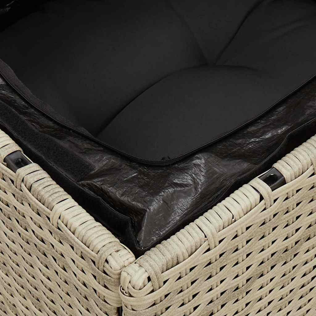 vidaXL Gartensofa mit Kissen 2-Sitzer Hellgrau Poly Rattan